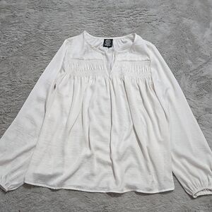 Bobeau silk like flowy blouse top size M